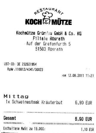deutschlandretten H�ffner Kochm�tze Restaurant